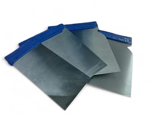 Set 4 pezzi Spatole Giapponesi in acciaio misura 47 mm 70 mm 87 mm 105 mm per verniciaturi e rifiniture stucco muri vetro metallo