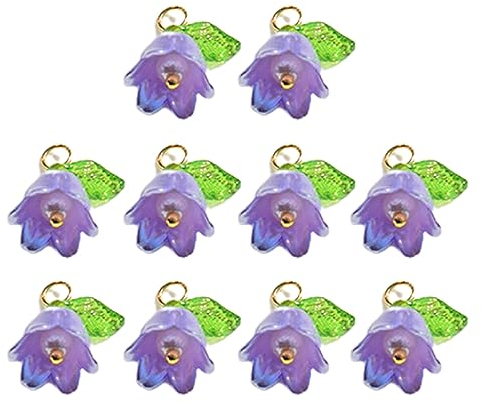 10 Stück Orchideen-Anhänger aus Kunstperlen für DIY-Halsketten, Armbänder, Schlüsselanhänger, stereoskopische Blattblumen, Schmuckzubehör, Schmuckherstellung