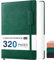 NIRMIRO Notizbuch A4 Liniert, Extra großes Tagebuch für Erwachsene Frauen und Männer, 320 Seiten Bullet Journal Buch mit 100 g/m² Tintenfestes Dickem Papier, Innentasche, 21,5cm x 28cm, Grün