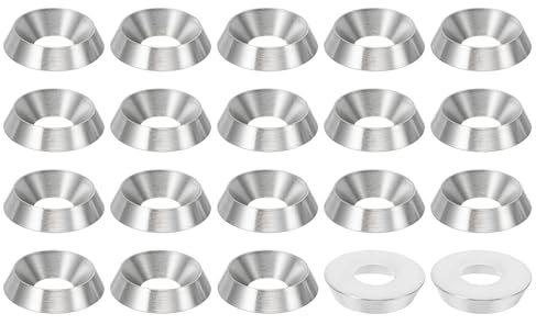 PATIKIL Rondelle Conique Finition M6, 20 Pièces, Diamètre de 16 Mm, Hauteur de 3,5 Mm, en Acier Inoxydable 304 Massif, Finition Cnc, Pour Usage Industriel Et Construction