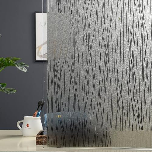 Fensterfolie Schwarzer Streifen Fensterfolie Blickdicht Anti-UV Sichtschutzfolie Fenster Milchglasfolie Zuhause Büro Folie Fenster Sichtschutz Window Film 30x200cm