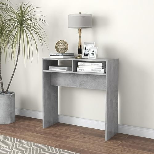 Générique Table Console Gris béton 78x30x80 cm Aggloméré,Meubles,Tables,Tables Basses et Tables d'appoint,Tables d'appoint,12.5 kg,Gris,808300