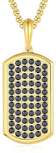 GAVU l Herren Dog Tag Halskette mit Edelstahl Boxkette