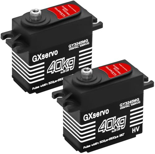 Hobby Fans 2PCS RC Digital Servo, 40KG High Torque Servo Wasserdichtes Vollmetallgetriebe Servo mit 25T Servohorn 1/10 1/8 RC Car RC Crawler Roboterboot
