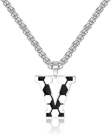 Lantine Fußball Buchstaben Halskette Fußball Anhänger Edelstahl Buchstaben V 55cm Kette Fußball Geschenke