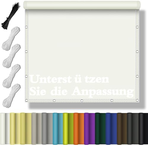 Sonnensegel Wasserdicht Rechteckig, Schattentuch UV-Schutz Sunsegel Reißfest Maschinenwäsche mit Ösen und Seil für Garten Balkon Terrasse Zaunblende AußEnbereich Schwimmbad 1.2x1.6M - Milchig weiß