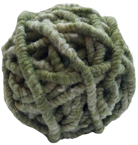 Wollblüte | XXL Wolle | dicke Wolle zum Häkeln | Teppichwolle | Basteln mit Wolle (500g Grün meliert)