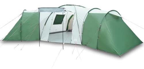 Willood Kuppel-Familienzelt Campingzelt 12 Personen Grün Wasserdicht