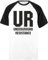 Ur Underground Resistane Kurzes, Schwarzärmeliges, Weißes Unisex-Baseball-T-Shirt