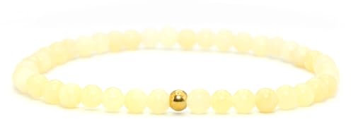 Echtes Gelbe Jade Edelstein Armband mit 4mm Perlen - verschiedene Längen - Heilstein Schutzstein Talisman Glücksbringer Geschenk (Gelbe Jade, 16CM)