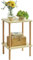 IBUYKE Holz Beistelltisch, Nachttische mit 2 Ebenen, 39x29x53cm, Couchtisch, Sofatisch, für Schlafzimmer, Wohnzimmer, Moderner-Design, Einfache Aufbau,Licht Natürlich WST002S
