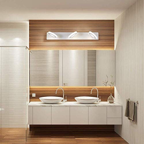 Applique murale de salle de bain, cadre de miroir, lampe murale, lampes de maquillage à LED 9 W avec 3 têtes de lampe pivotantes, éclairage mural en acrylique pour miroir de vanité, pour sal