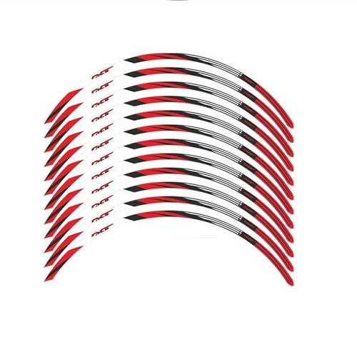 JAYWIS Felgenaufkleber Motorrad 17 Zoll Radnabe Aufkleber Felgen Aufkleber Reflektierende Wetterfeste Streifen Klebeband Modifiziert Dekorieren Für NT 1100 NT1100 Radaufkleber(ROT)