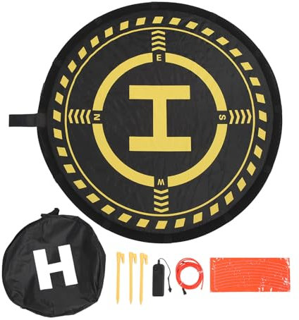 Drohnen-Landeplatz, 70 cm universeller wasserdichter Hubschrauberlandeplatz, verstellbares leuchtendes Nachtlicht, Drohnen-Landeplatz für Air 3 Mini3 4 Pro