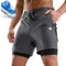 Nepest Mountainbike Hose Herren Kurz MTB Shorts Polster Bike Shorts Herren mit Tasche Radlerhose Dunkelgrau/Schwarz,L