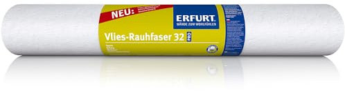 ERFURT Vlies-Rauhfaser 32 PRO Rauhfasertapete mit Struktur Tapete weiß ohne Rapport 1 Rolle 25 x 1,06m