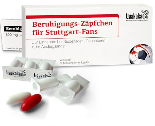 Stuttgart Fanartikel BERUHIGUNGS-ZÄPFCHEN® für Stuttgart Fans - Bei Niederlagen, Gegentoren und Abstiegsanst - Stuttgart Fußball Männer Geschenke Freund Vater Bruder Überraschung Scherzgeschenk