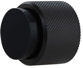 EVI Herrajes | Designer Wall Door Stop - Diamond Knurled - 28x28mm - Black Lacquered Steel - Adhesive and Screw Fastening | I-040891