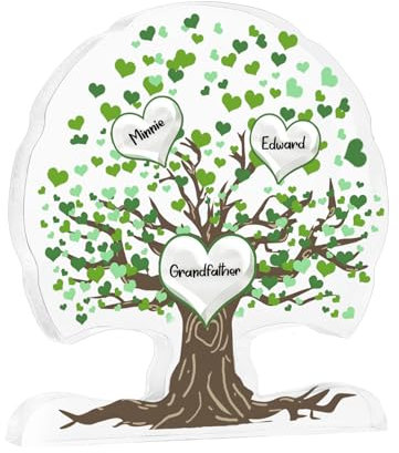 Personalised Gift for Dad Grandpa, To My Dad Acrylic Ornament with Family Names, Tree of life Ornament for Father's Day Birthday Gift (3 names)