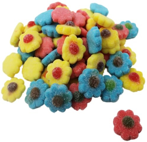 Fruchtgummi gezuckerte Blumen in verschiedenen Farben halal 300g