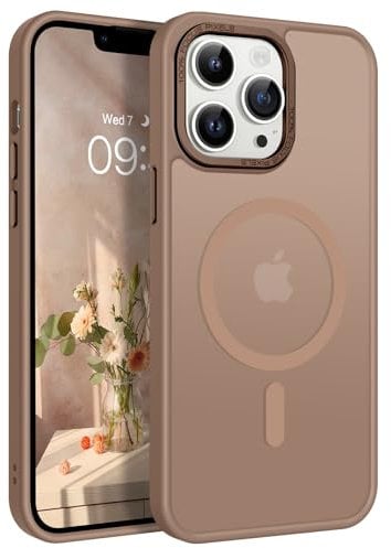 GaoBao for iPhone 13 Pro Case,[Compatible with MagSafe] Slim Fit Magnetic Phone Case Women Men Girls Classic Translucent Matte Back Thin Shockproof Protective Case Cover for iPhone 13 Pro 6.1,Brown