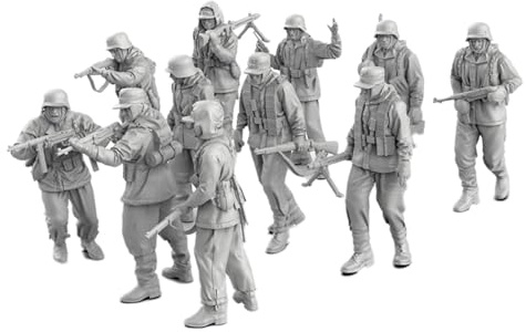 SZLIFE Kit di Modelli di Soldati Tedeschi in Scala 1:72, 11 Pezzi, Miniature, Giocattoli, Diorama Unici per Il Gioco.