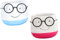 Toyvian 2Pièces Pot de Fleurs Céramique Design Lunettes Petit Pot Décoratif pour Intérieur Extérieur