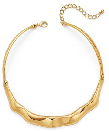 WOWORAMA Collane girocollo in oro grosso per le donne alla moda collana d'oro Statement collana ondulata ad arco girocollo in metallo collana regolabile aperto polsino collane