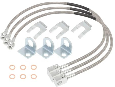 Bremssattelpresse 89715 Erweiterte Bremsleitungen aus Edelstahl vorne und hinten, passend für Jeep Wrangler TJ YJ 87–06 Cherokee XJ 84–01, 4–6 Zoll Bremssattel Kolben