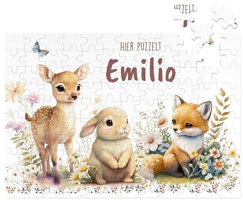 Kidsmood - Personalisiertes Kinderpuzzle mit Namen – Spielzeug Puzzle mit 192 Teile – Geschenk Mädchen zum Geburtstag & Taufgeschenk – Kleine Geschenke für Kinder & personalisierte Geschenke Baby