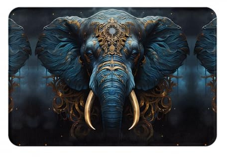WZYCWB Unheimlicher Elefant bedruckte Fußmatte – 40,6 x 61 cm für Haustür, Hintertür, Terrasse, Bad usw.