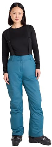 Mountain Warehouse Moon Womens Ski Pants - Isotherm, Microfibre Insulated & Snowproof Trousers, Adjustable Waist & Detachable Braces - for Skiing, Snowboarding Teal Women's Size 22