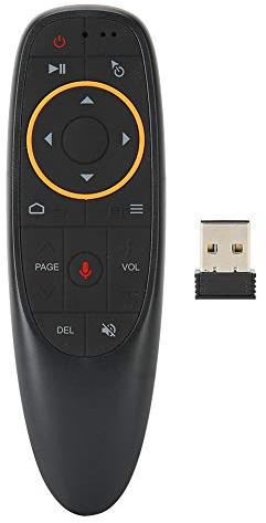 Ouitble G10 Schwarz Sprachfernbedienung 2,4 G Air Mouse Wireless Tastatur mit Gyroskop für Smart TV Android Box PC Projektor Heimkino ABS Silikon 61 g