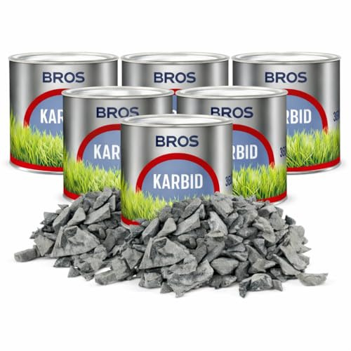 BROS Karbid 6er-Set – 6 × 500 g Calciumcarbid – 3 kg Vorratspack – zur Maulwurf- & Wühlmausabwehr – für den Außenbereich Veltao Set