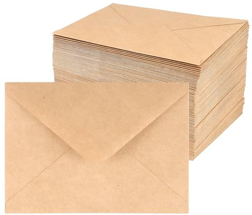 150 Stück Kraftpapier Briefumschläge B6, Braune Umschläge 13x18 cm | SENJEOK Selbstklebende, Briefkuvert b6, für Hochzeit, Einladungen, Grußkarten, Kuvert ,Geburtstagskarten