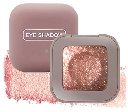 Shimmer Eyeshadow, Rose Gold Single Shade Compact With Clear Viewing Window | Pink, Copper And Gold-Toned Reflections, Square Hinged Case, For Everyday Eye Looks, Evening Make-Up And Occasions