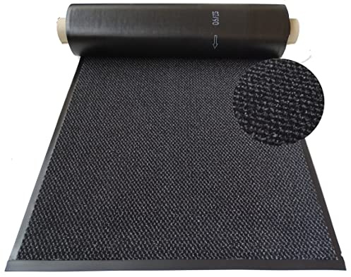 MERTEX Schmutzfangläufer Meterware 200 cm Dark-schwarz meliert - Schnittkanten mit Randprofile (200 x 500 cm, Dark)