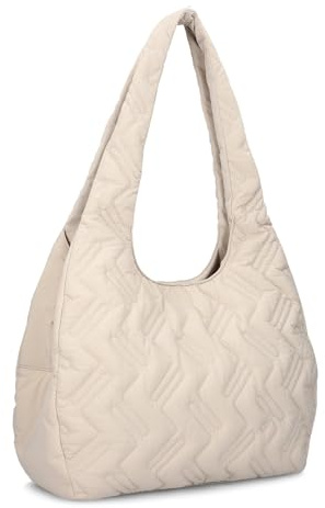 Zwei Damen Shopper CLEO CL100 Handtasche 9 Liter, leichte Nylon Tote Bag im Casual Stil, gepolsterte Puffer Tasche mit Reißverschluss und Innenfächern, aus recyceltem Nylon gefertigt