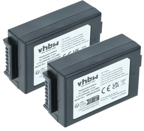 vhbw 2X Akku kompatibel mit Psion Teklogix WorkAbout Pro 7525C, 7527, 7525 Handheld Computer Scanner (3300 mAh, 3,7 V, Li-Ion)