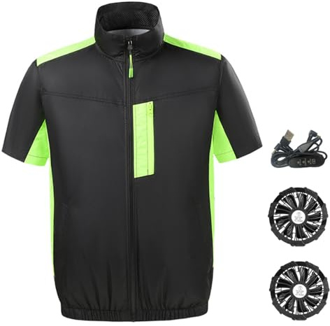 Cooling Vest with Dual Fans, Ice Vest with 3-Speed Adjustable Air-Conditioned Jacket, Waterproof Sun Protection Fan Jacket with Pocket for Hot Summer Work, Fishing & Outdoor, XL
