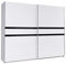 mb-moebel Kleiderschrank Schrank Garderobe Zweitürenschrank Schwebetürenschrank Schwebetüren 2-Türig Schlafzimmerschrank 244cm MAXI (MAXI 33 Weiß Hochglanz + Schwarz Lacobel)