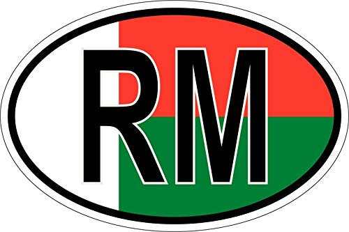 Akachafactory Sticker Aufkleber Nationalitätenkennzeichen Flagge Fahne RM madagaskar