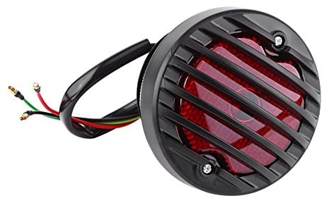 KIMISS Tail Brake Light,Black Round Motorcycle Rear Brake Tail Lights for Bobber Chopper Scooters ATV