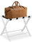 Relaxdays Porte-Bagage Pose Valise Bois Support Sac à Dos Pliant Porte Valise Pliable HxlxP: 52,5 x 66,5 x 48 cm, Blanc