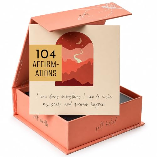 RYVE Affirmationskarten - 52 positive Affirmationskarten für Frauen - tägliche Affirmationen für Frauen mit motivierenden Zitaten, Meditationskarten, Achtsamkeitskarten, Affirmationskarten für Frauen