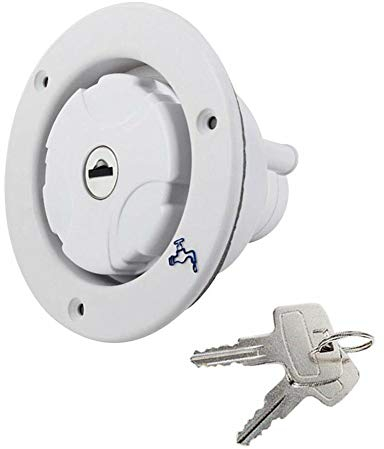 Entrée d'eau, bouchon d'arrivée d'eau par gravité avec 2 clés, bouchon de remplissage étanche pour camping, remorque, camping-car