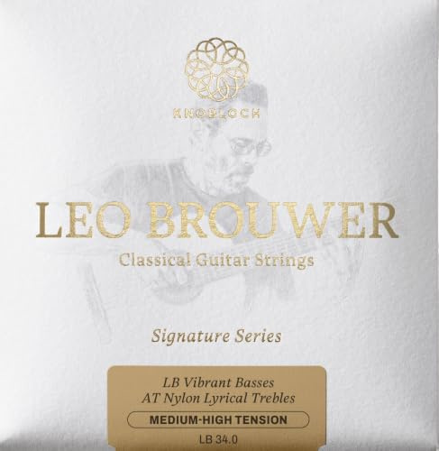 KNOBLOCH LEO BROUWER Cuerdas Guitarra Española, Definición y Proyección | AT Nylon, Bajos Vibrantes y Agudos Líricos, Base Sólida y Gran Equilibrio Tonal, Fabricadas en España. Set Completo 6 Cuerdas