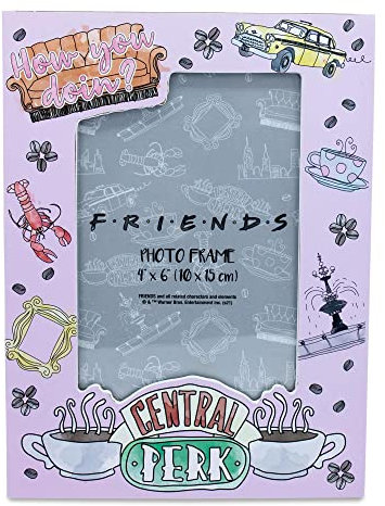 Silver Buffalo Friends How You Doin Icons - Cornice portafoto fustellata, 10 x 15 cm