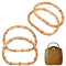 CHGCRAFT 4 Pezzi Manici in bambù a Forma di Giunto a Forma di D per Manici in Legno Handmade Borsa di Fabbricazione Maniglie per Bag Beach Bag Handbags Straw Bag Maniglie di Borsa, 13×9 cm