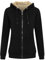 MANLUODANNI Damen Kapuzensweatshirt, Women's Kapuzenjacke Sweatjacke Kapuzenpullover Hoodie mit Zipper Baumwolle Sweatshirtjacke Pullover mit Fleecefutter Schwarz S